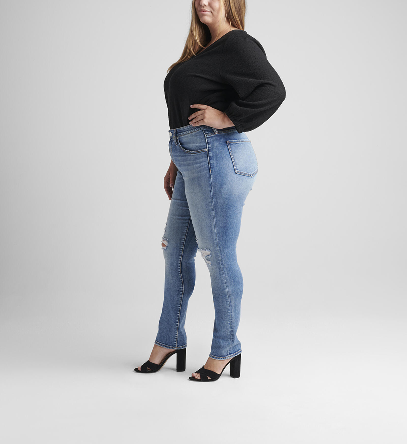 Buy Ruby Mid Rise Straight Leg Jeans Plus Size for USD 84.00