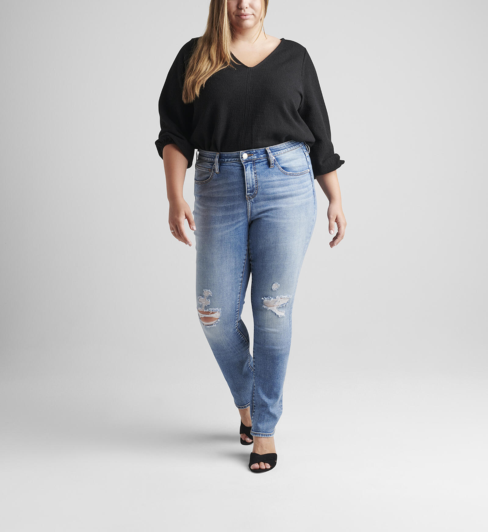 Buy Ruby Mid Rise Straight Leg Jeans Plus Size for USD 84.00
