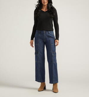 High Rise Wide Leg Cargo Jeans