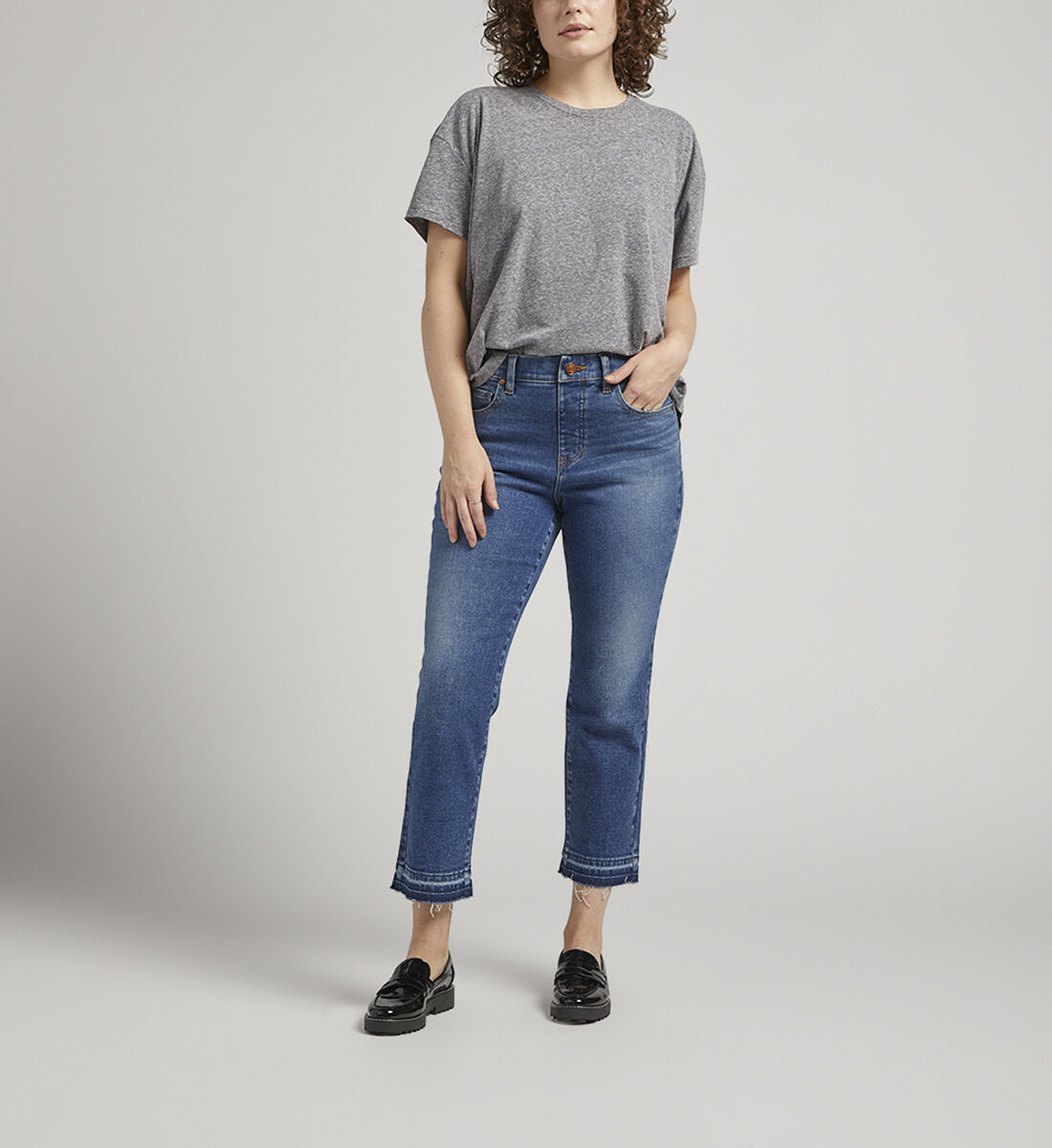 Petite cropped straight cheap leg jeans